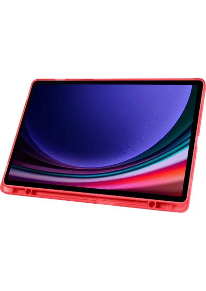 Galaxy Tab S10 Plus Uyumlu 12,4 Inç Kılıf Fuchsia Akıllı Kalem Bölmeli Standlı Tri Folding Smart Kılıf