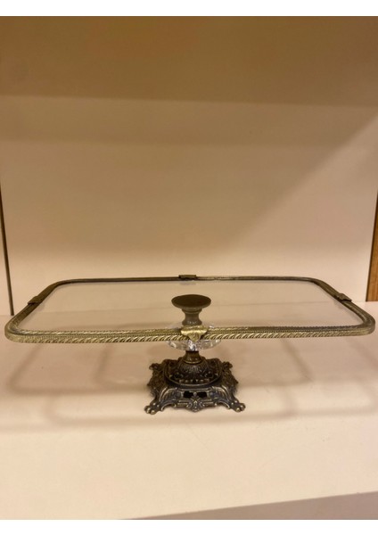 Sunum Ayaklı Dikdörtgen Antik Eskitme Cam 31X16 cm fırsatları