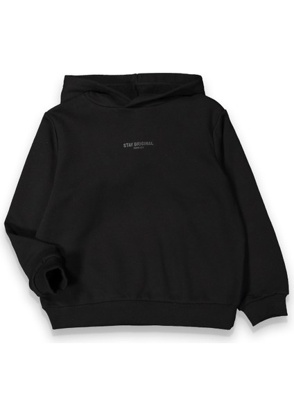 Erkek Çocuk Kapüşonlu Kalın Basic Sweatshirt