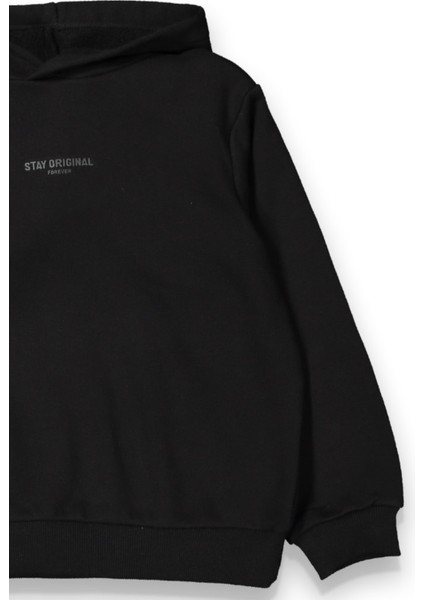 Erkek Çocuk Kapüşonlu Kalın Basic Sweatshirt modelleri