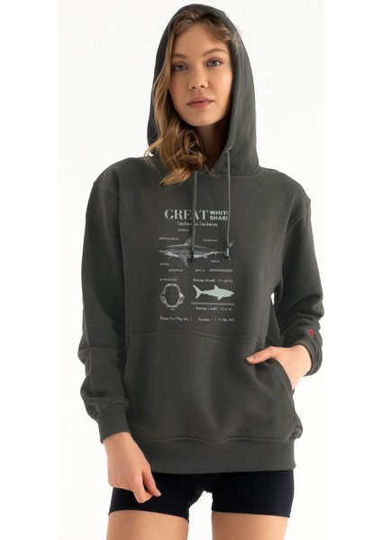 Anatomy Great White Shark Tasarım Sweatshirt Hoodie