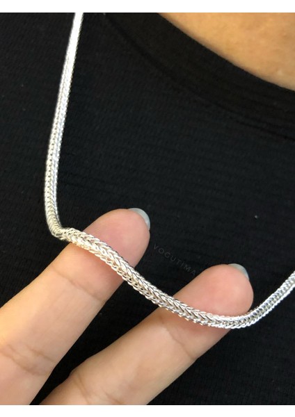 3mm Gümüş Beyaz Parlak Tilki Kuyruğu Zincir • Işıklı Kutuda Sevgiliye • Eşe • Babaya • Erkek Kolye fırsatları