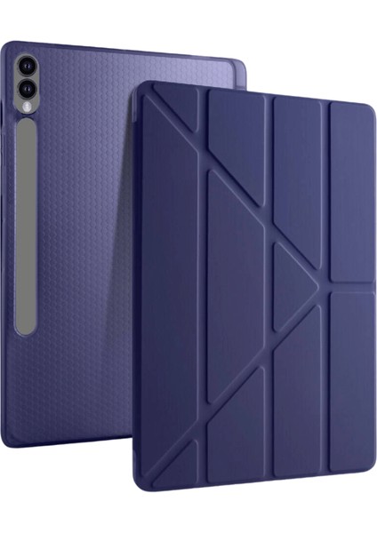 Galaxy Tab S10 Plus Uyumlu 12,4 Inç Kılıf Fuchsia Akıllı Kalem Bölmeli Standlı Tri Folding Smart Kılıf