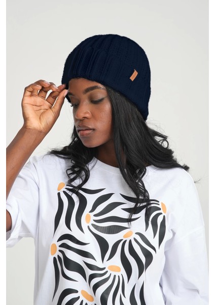 Lacivert Selanik Örme Bere | Kadın Selanik Bere