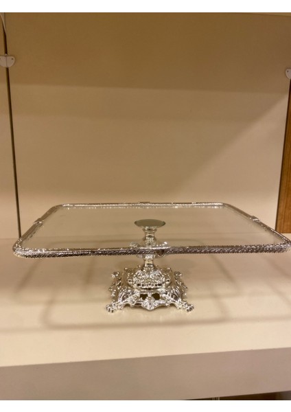 Sunum Ayaklı Gümüş Döküm Pirinç Cam 31X23 cm fırsatları