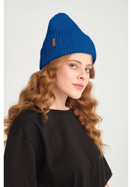 Indigo Örme Fitilli Bere | Unisex Fitilli Bere