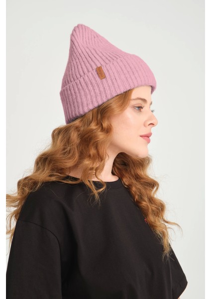 Pembe Örme Fitilli Bere | Fitilli Bere