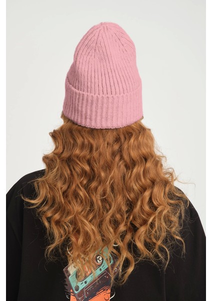 Pembe Örme Fitilli Bere | Fitilli Bere