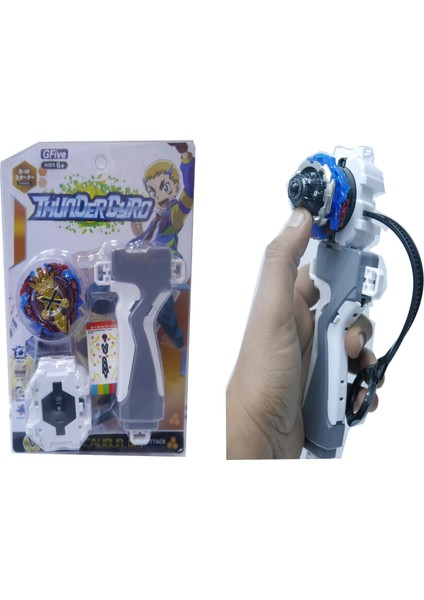 B-48 Thunder Gyro Starter Güçlendirici Fırlatıcılı Metal Beyblade Gök Gürültüsü Figür Oyuncak Seti