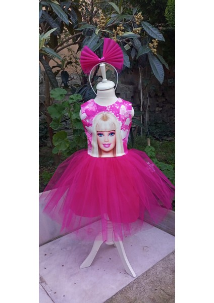 Barbie Baskılı Tütü Elbise