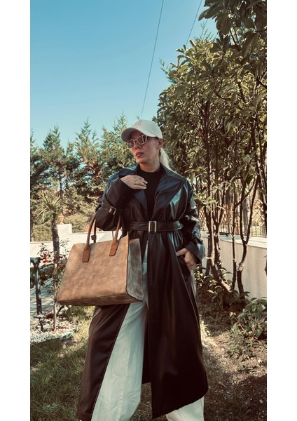 Siyah Queen Uzun Deri Ceket fiyatları