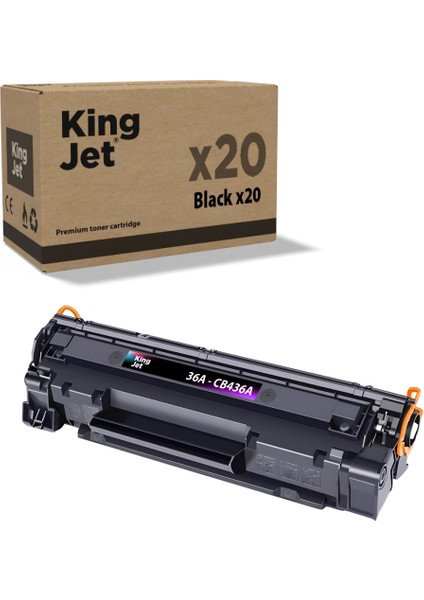 Kingjet® 36A / CB436A 20'li Avantaj Paket - Hp Uyumlu Çipli Muadil Toner
