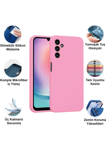 Samsung Galaxy A24 Kılıf Lansman Premium Silinebilir Silikon