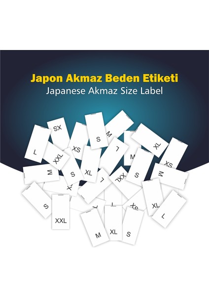 Giyim Etiketi / XXL Beden Beyaz Renk Japon Akmaz Kumaş Düz Kesim - 250 Adet