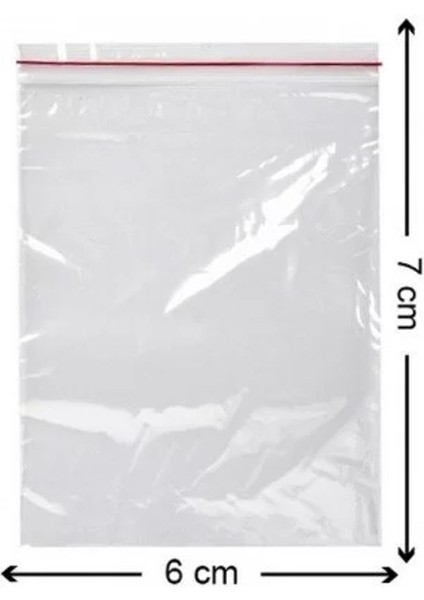 Kilitli Torba Şeffaf Kilitli Poşet Naylon Torba 6x7 cm 2000'LI