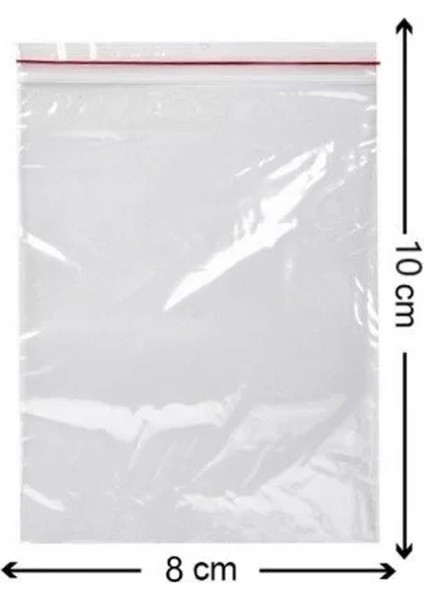 Kilitli Torba Şeffaf Kilitli Poşet Naylon Torba 8x10 cm 1000'LI