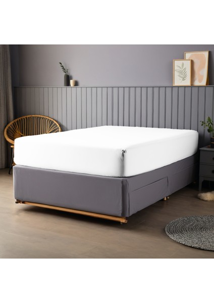 %100 Pamuk 62 Tel (155 TC) 80x200cm +30cm Yükseklik Tek Kişilik Lastikli Çarşaf