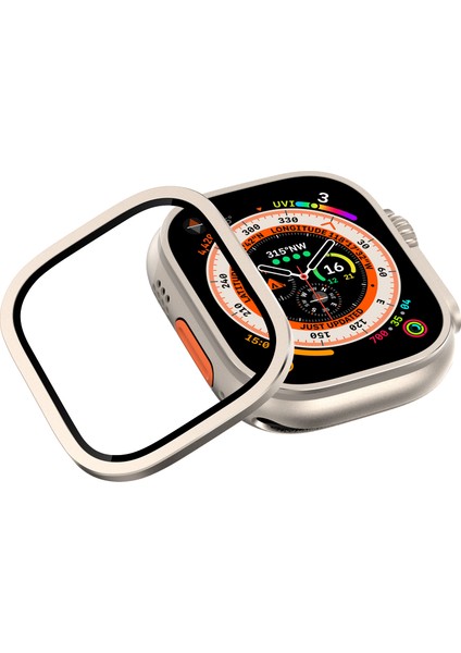 Cool Cold Apple Watch Metal Kasa Ultra 1/2 49MM Kapak Temperli Cam Ekran Koruyucu Su Geçirmez Koruyucu