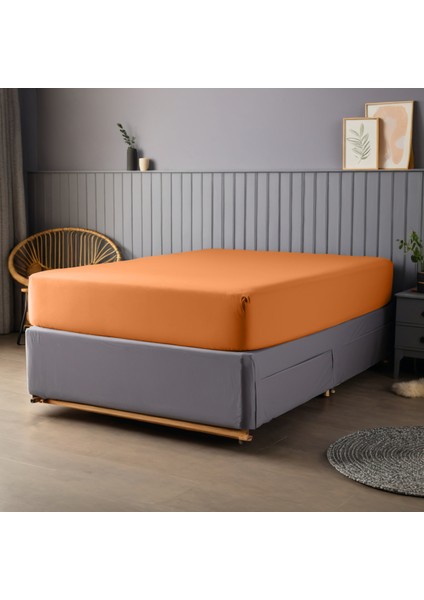 %100 Pamuk 62 Tel (155 TC) 90x190cm +30cm Yükseklik Tek Kişilik Lastikli Çarşaf