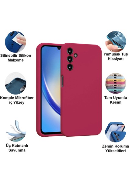 Samsung Galaxy A34 Kılıf Lansman Premium Silinebilir Silikon