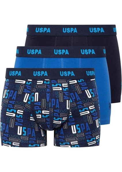 80509 Erkek Baskılı-Bordo-Grimelanj Pamuklu 3'lü Boxer