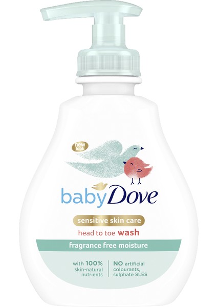 Baby Dove Bebekler için Kokusuz Saç ve Vücut Şampuanı 200 ml