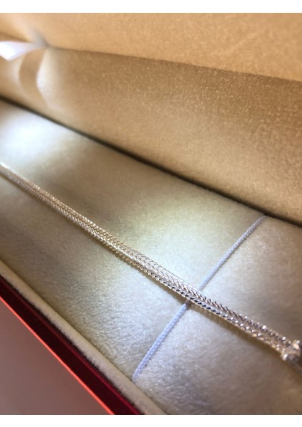 2mm Beyaz Parlak Tilki Kuyruğu 925 Gümüş Erkek Bileklik Işıklı Kutuda Sevgiliye • Eşe • Babaya