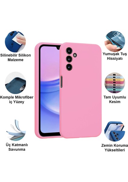 Samsung Galaxy A15 Kılıf Lansman Premium Silinebilir Silikon