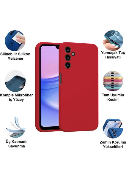 Samsung Galaxy A15 Kılıf Lansman Premium Silinebilir Silikon