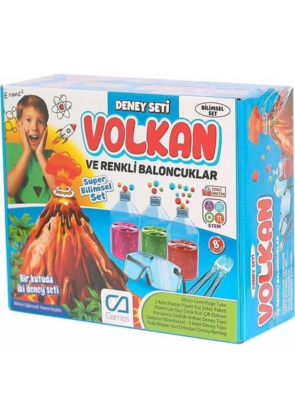 Volkan ve Renkli Baloncuklar Deney Seti Eğitici Eğlenceli Kalıcı Öğrenme