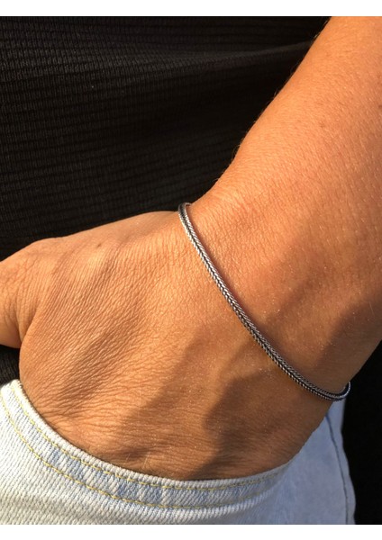 2mm Oksitli Model Tilki Kuyruğu 925 Gümüş Işıklı Kutuda Sevgiliye • Eşe • Babaya Hediye Bileklik fiyatları