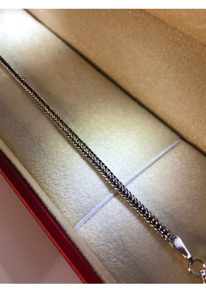 2mm Oksitli Model Tilki Kuyruğu 925 Gümüş Işıklı Kutuda Sevgiliye • Eşe • Babaya Hediye Bileklik indirimleri