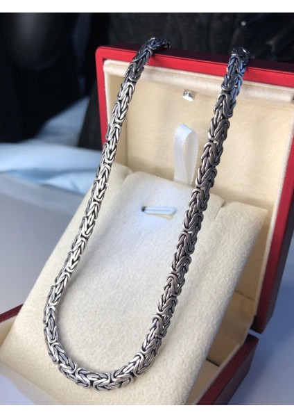 3.5mm Yassı Ezme Kral Model 925 Gümüş Işıklı Kutuda • Sevgiliye • Eşe • Babaya • Hediye Kolye modelleri