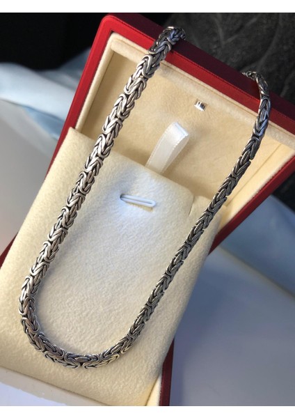 3.5mm Yassı Ezme Kral Model 925 Gümüş Işıklı Kutuda • Sevgiliye • Eşe • Babaya • Hediye Kolye indirimleri