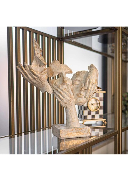 Görmedim Duymadım Bilmiyorum Mask Biblo Krem Gold