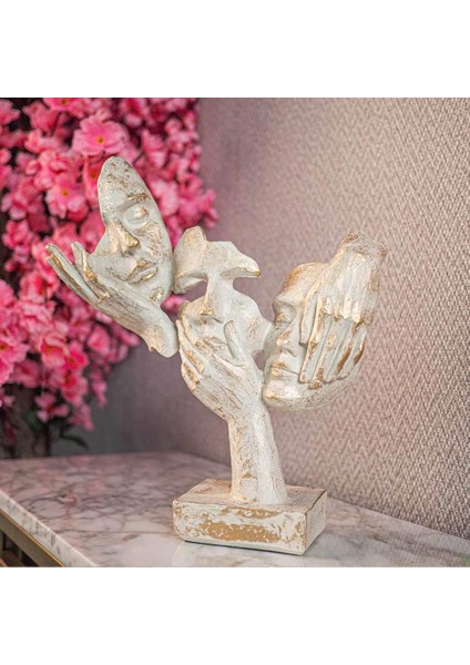 Görmedim Duymadım Bilmiyorum Mask Biblo Krem Gold