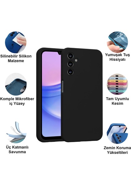 Samsung Galaxy A15 Kılıf Lansman Premium Silinebilir Silikon