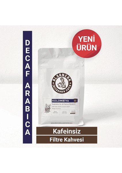 Alsancak Kuru Kahvecisi Kolombiya Kafeinsiz Filtre Kahve 250GR