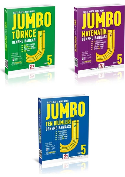 5. Sınıf Jumbo Türkçe – Matematik - Fen Bilimleri Deneme Bankası Seti 3 Kitap