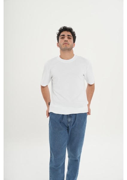 Unisex Düz Beyaz Tişört