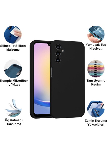 Samsung Galaxy A25 Kılıf Lansman Premium Silinebilir Silikon