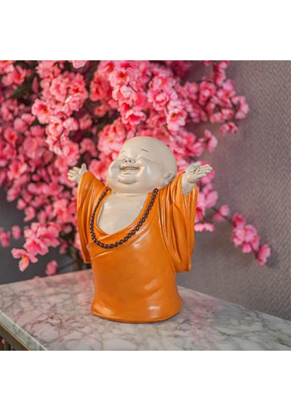 Dekoratif Keşiş Buda Meditasyon Seti Turuncu