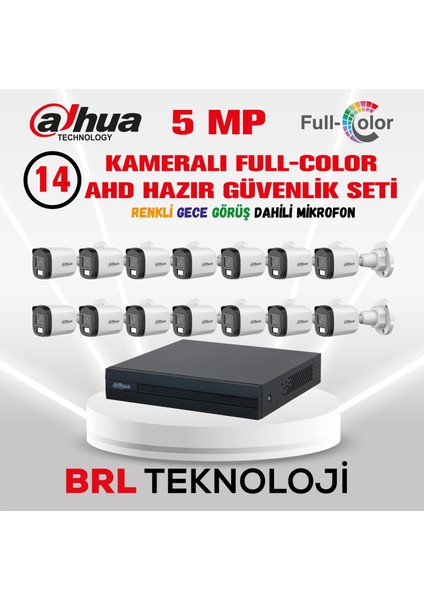 5 Mp 14 Kameralı Sesli 30 Metre - Renkli Gece Görüşlü Full Hd Kamera Seti fiyatları