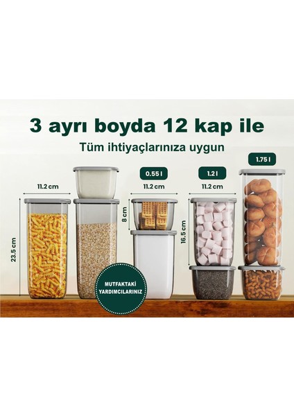 Saklama Kabı Seti -(Organizer) 1750 Ml.- 1200 ML.-550 Ml. (Etiketli)