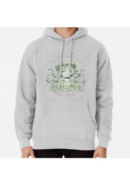 Zoka Wear Omori My Thoughts Will Follow You Into Your Dreams Basil Baskılı Sweatshirt