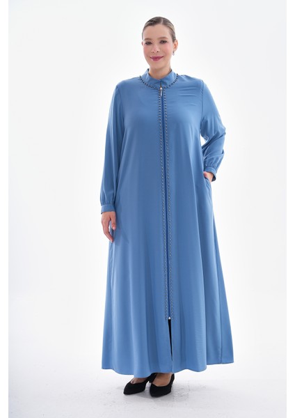 Medine Ipeği Günlük Çakma Incili Fermuarlı Ferace fiyatları