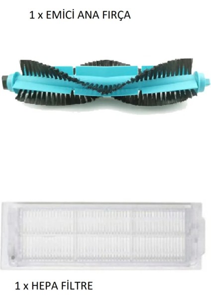 Xiaomi Mop Pro - Vıomı V2 V3 Uyumlu Ana Emici Fırça ve Hepa Filtre Yedek Parça Seti