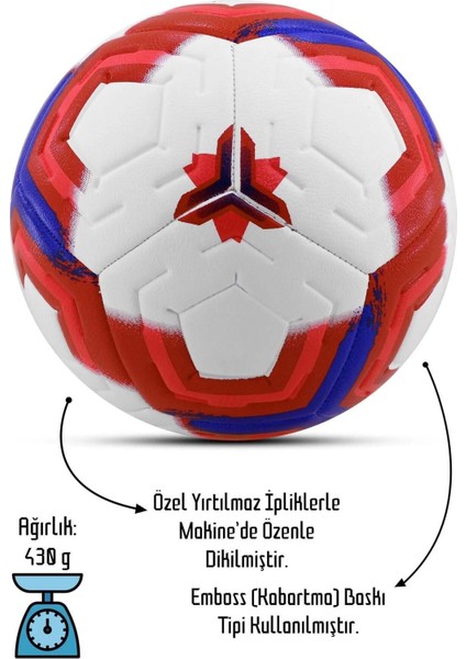 Telvesse Orijinal Futbol Topu Premiera Halı Saha Sert Zemin Futbol Topu Hibrit Kırmızı No:5 Premier fiyatları