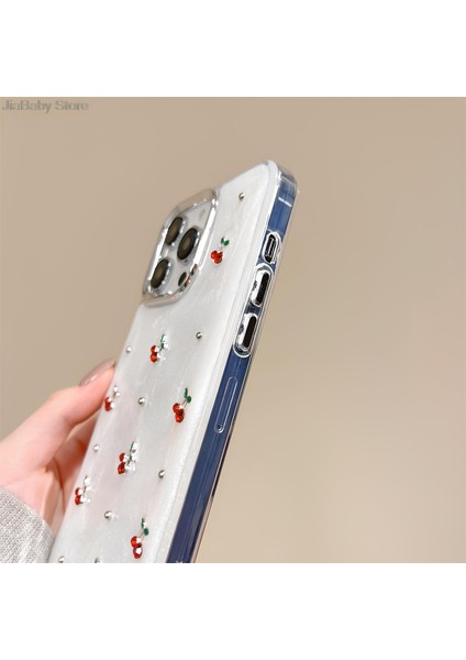 Apple iPhone 15 Luxe White Case Cherry modelleri