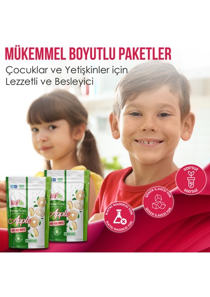 Freeze Dried Apple 15 gr Dondurularak Kurutulmuş Çıtır Elma Atıştırmalık 2 Adet
